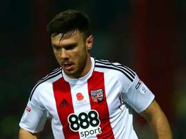 Scott Hogan in action for Brentford. Goal
