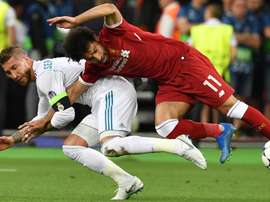 Falta de Sergio Ramos sobre Mohamed Salah. Goal