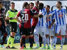 Sulley Muntari lors du match de Serie A Cagliari-Pescara. AFP