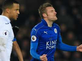 Jamie Vardy lors du match Swansea - Leicester. GOAL