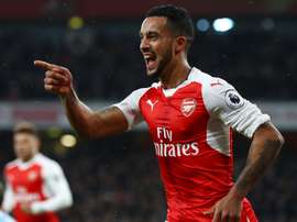 Theo Walcott dans un match de Premier League avec Arsenal. AFP