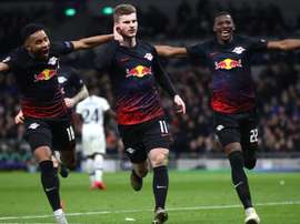 Timo Werner (C) was very happy to be linked with the current Champions League winners. GOAL