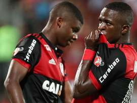 Vinicius Júnior celebra o gol apontado ao Boavista. GOAL