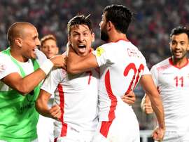 Wahbi Khazri, Ghaylene Chaalali et Youssef Msakni, Tunisie. GOAL
