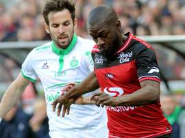 Yannis Salibur et Benjamin Corgnet Guingamp - Saint-Etienne, Ligue 1. GOAL