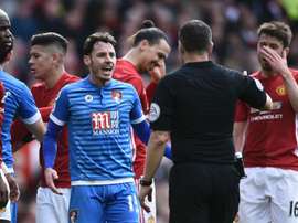 Zlatan Ibrahimovic dans le match de Premier League entre Manchester United et Bournemouth. AFP