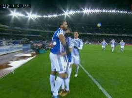 Willian a ouvert le score pour la Real Sociedad. Captura/ESPN