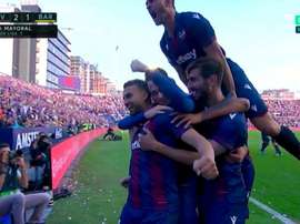 Levante fait couler le Barça et inscrit 3 buts en 7 minutes. Capture/Movistar