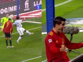 La rete di Morata contro la Germania. La1