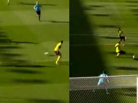 Aubameyang opened the scoring with a half-turn with the permission of VAR. Captura/NBCSNSport