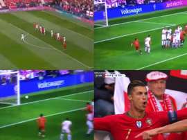 Ronaldo sblocca la sfida con un bolide su calcio piazzato. Captura/optusSport