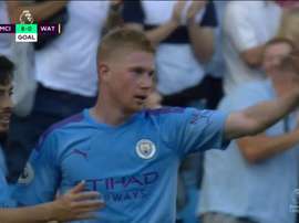 De Bruyne marque le huitième mais City ne bat pas le record. Capture/DAZN