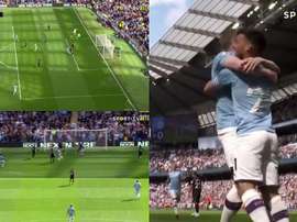 De Bruyne a ouvert le score très tôt. Capturas/SportTV2