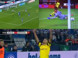 Sancho marcó el 1-2 ante el Schalke 04. Captura/#Vamos
