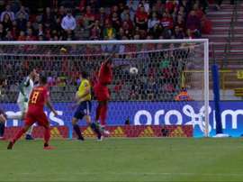 Lukaku adelantó a Bélgica. Captura/FutbolMediaset