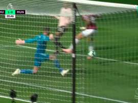 De Gea could do nothing to stop Anderson's flick. Captura/Movistar+