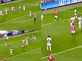 Van de Beek marcó en su debut. Capturas/DAZN
