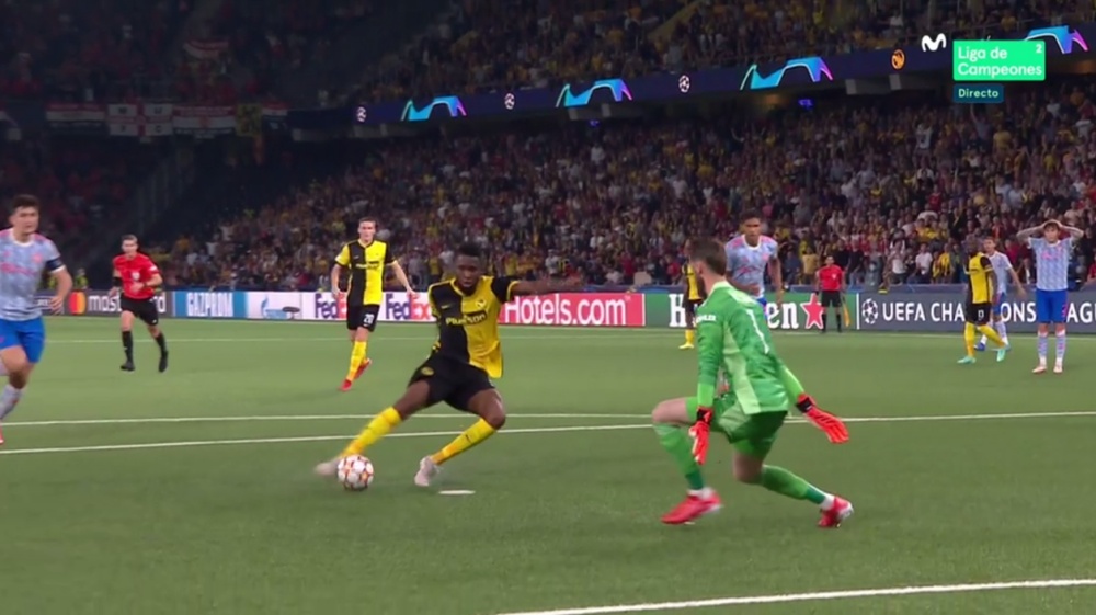 Young Boys surpreende United.Captura/MovistarLigadeCampeones
