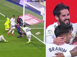 Isco scored to level for Madrid. Screenshots/Movistar
