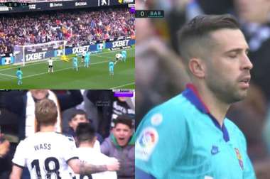 Valencia took the lead against Barcelona at the Camp Nou. Captura/beINSports/ESPN