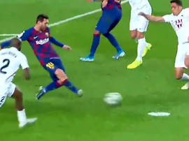 Et le premier but de l'ère Setién est signé... Leo Messi. Capture/Movistar