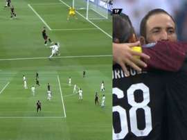 I goal di Benzema e Higuain. Captura/RealMadridTV