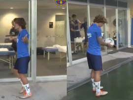 Griezmann ya se luce. FCBarcelona/Captura