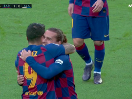 Griezmann ha aperto le danze al Camp Nou. MovistarLaLiga