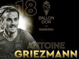 Griezmann perde posti in classifica. Twitter/FranceFootball