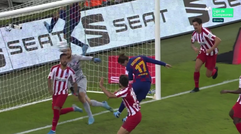 Oblak se lució, pero Griezmann cumplió la 'ley del ex' para culminar la remontada. Captura/Movistar+