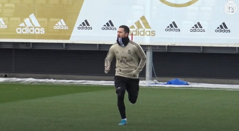 A rotina de Hazard para voltar o quanto antes. Captura/RealMadrid