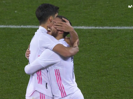 Hazard fecha com chave de ouro o primeiro tempo do Real. Captura/Movistar+LaLiga