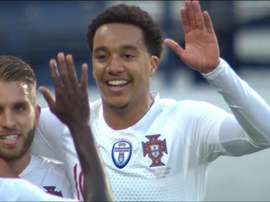 Helder Costa marca seu primeiro gol com Portugal. Captura/Cuatro