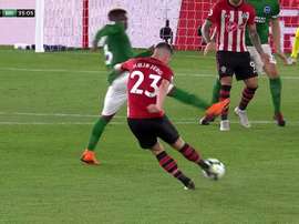 Hojbjerg fires home. Screenshot/SkySports