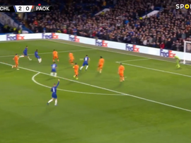 Hudson-Odoi scored Chelsea's third. Captura/SportTV