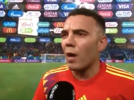 Aspas had to correct a journalist's mistake. Screenshot