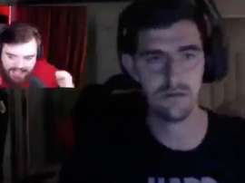 Courtois foi zuado por um amigo streamer. Captura/twitch.tv/ibai