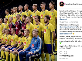 Ibrahimovic felicitó a la Selección Sueca. Instagram/iamzlatanibrahimovic