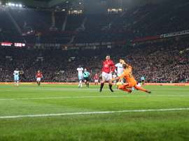Ibrahimovic fires past Adrian for United's first goal. ManUtd