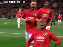 Ighalo inscrit son premier but sous les couleurs de Man United. Capture/MovistarFutbol