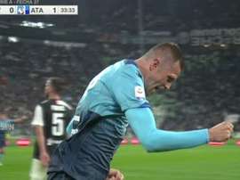 Ilicic ouvre la marque contre la Juve. Capture/ESPN