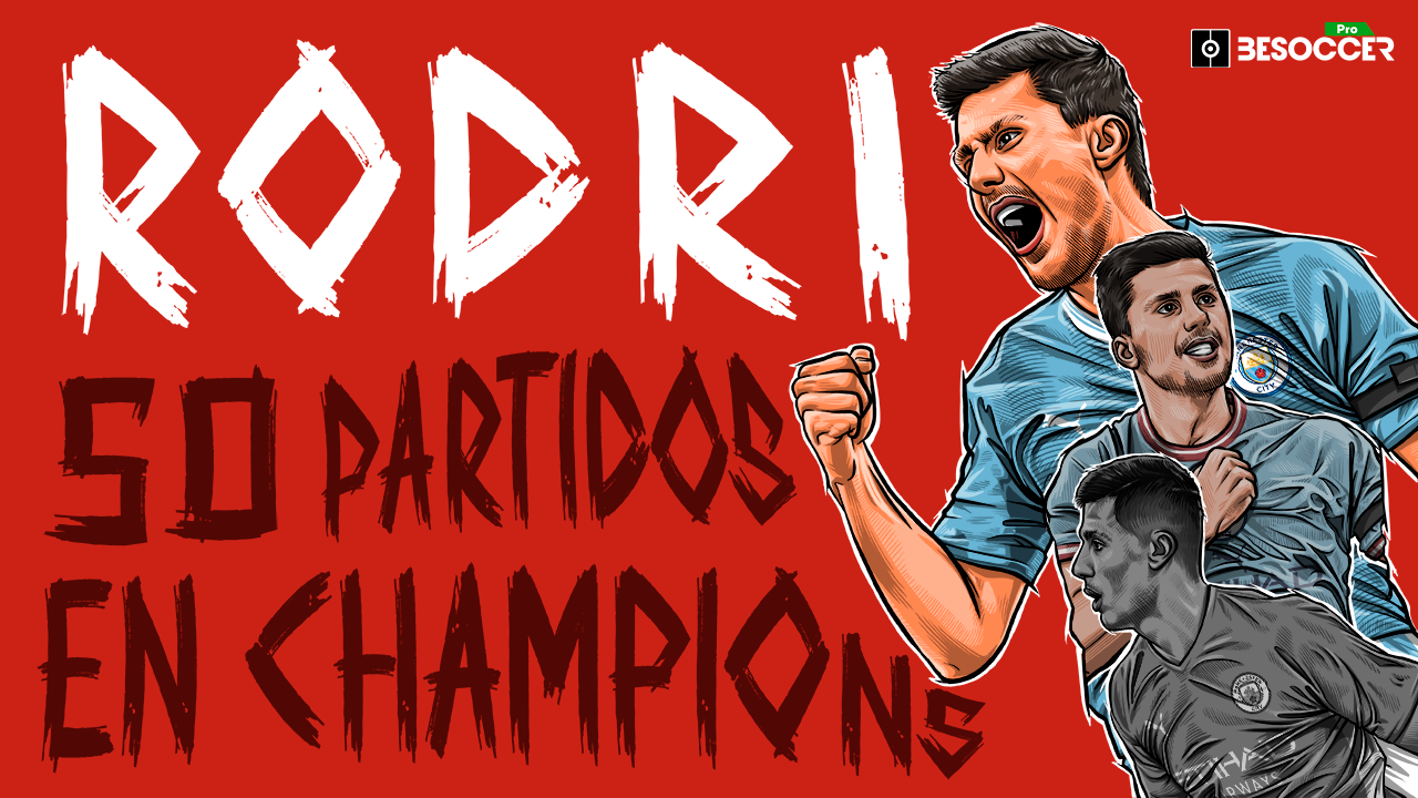 Rodri, la corona del City, cumple 50 partidos en la Champions