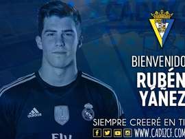 Getafe appointed Ruben Yanez as their new player. Twitter/Cadiz_CF
