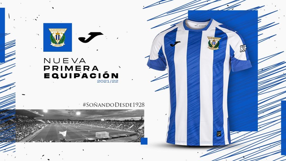 Tres rayas no uniformes, tradición e innovación. Twitter/CDLeganes