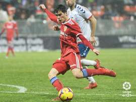 Alberto Soro durant un match de Zaragoza face au Rayo Majadahonda. LaLiga