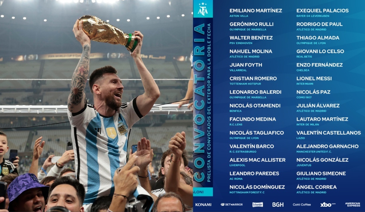 Argentina, con Messi y los jugadores del Mundial de Clubes