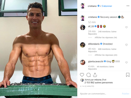 Cristiano en pleine séance de récupération. Instagram/Cristiano
