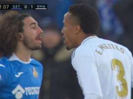 Cucurella se desquició ante Militao. Captura/MovistarLaLiga
