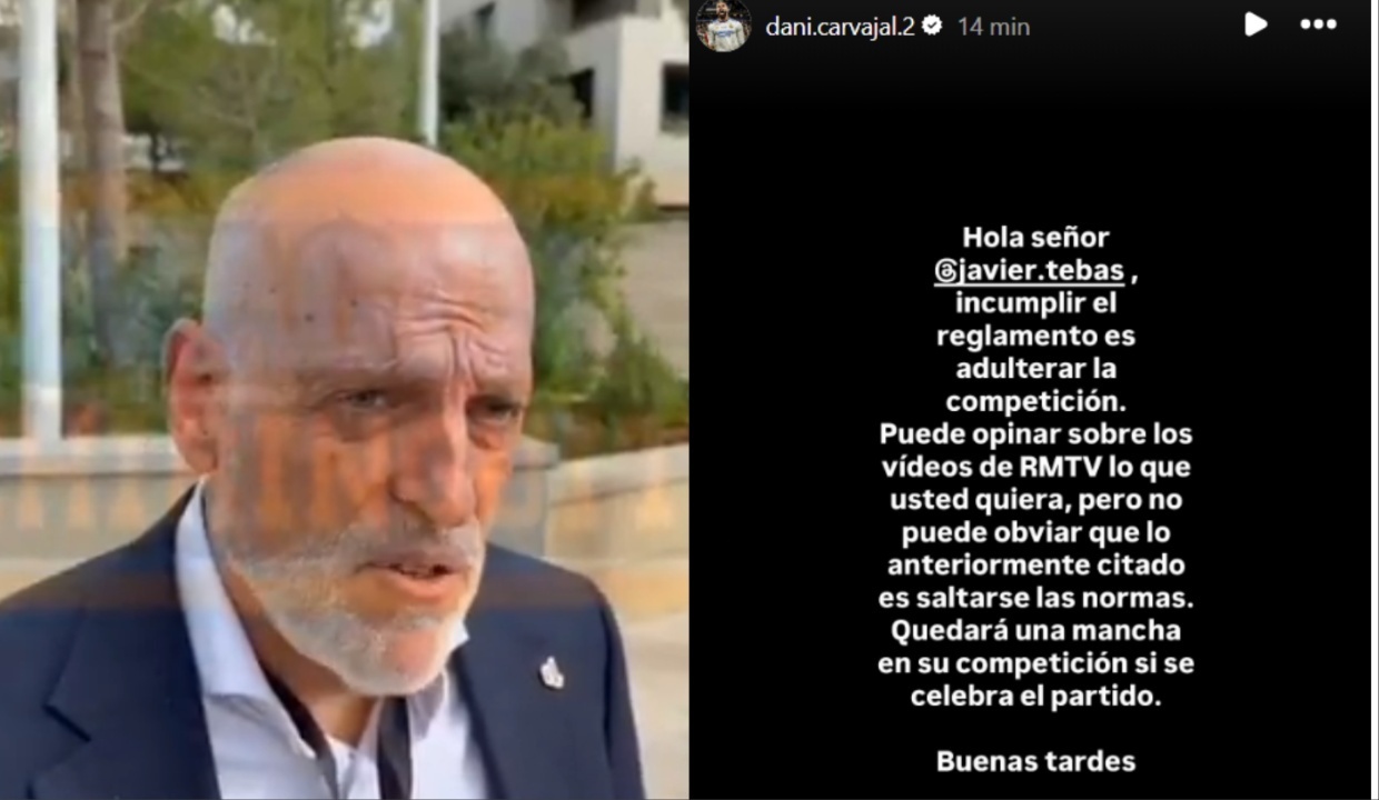 Tebas carga contra 'Real Madrid TV' y Carvajal le responde