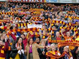 Imagen de la afición del Bradford City en un partido. ITV